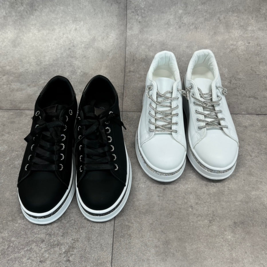 シューズインクローゼット Shoes in Closet -シュークロ- 厚底 ラインストーン スリッポン スニーカー 6432