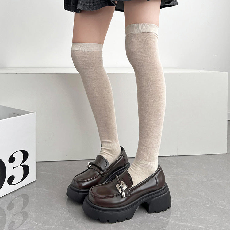 Shoes in Closet - Shukuro - Thick Sole Tank Sole Strap Design Loafer 778