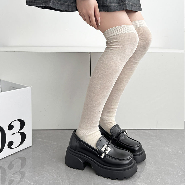 Shoes in Closet - Shukuro - Thick Sole Tank Sole Strap Design Loafer 778