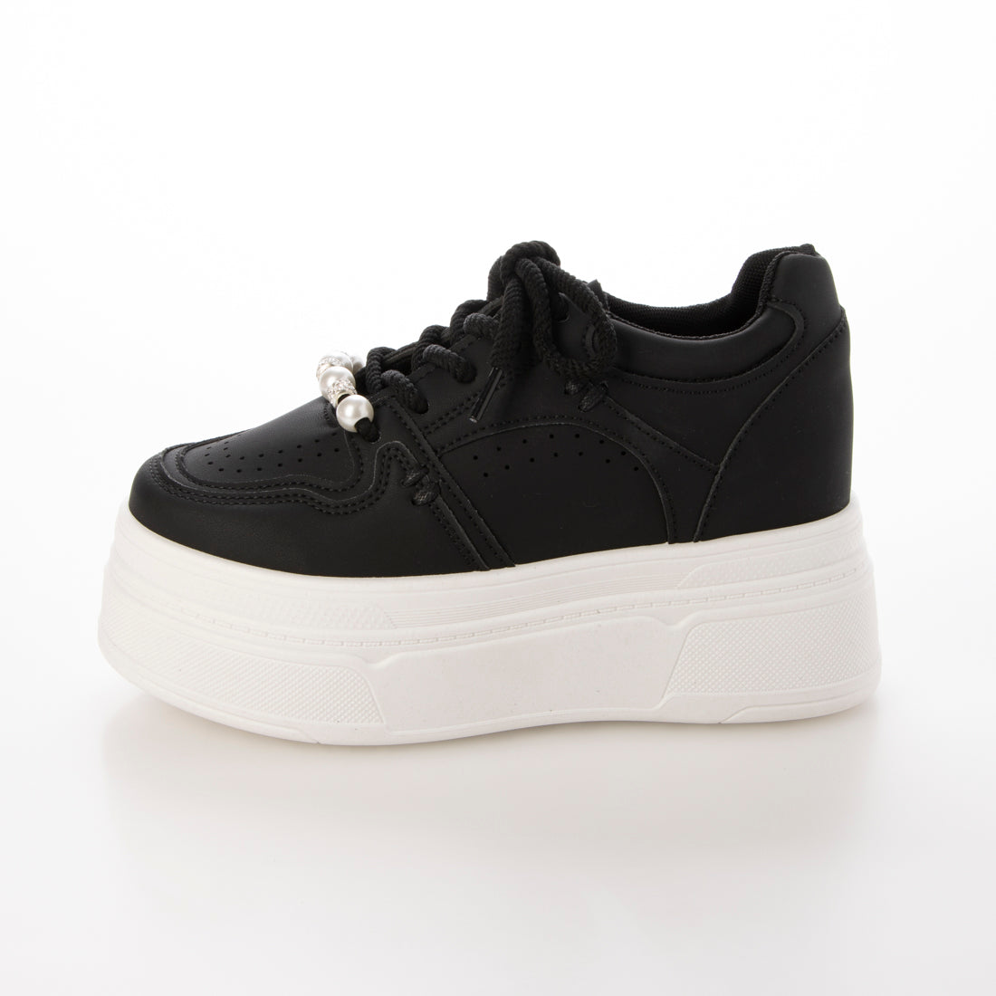 Shoes in Closet - Shukuro - Thick-soled Platform Sneakers with Pearl Parts and In-heel 949