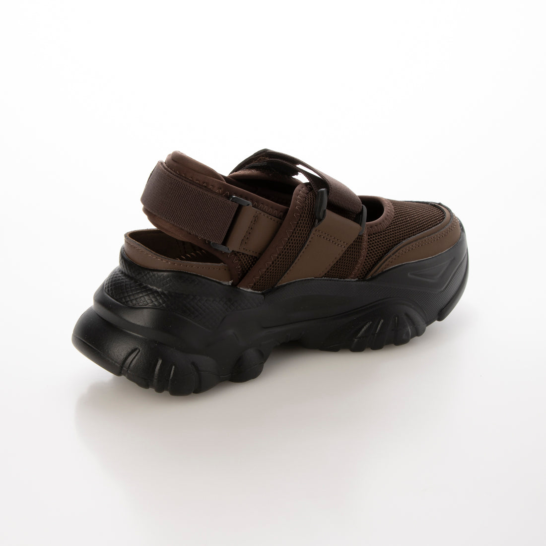 シューズインクローゼット Shoes in Closet -シュークロ- 軽量厚底 ボリュームソール ベルクロストラップ  サンダルライク スニーカー 2419 （ダークブラウン） ダークブラウン