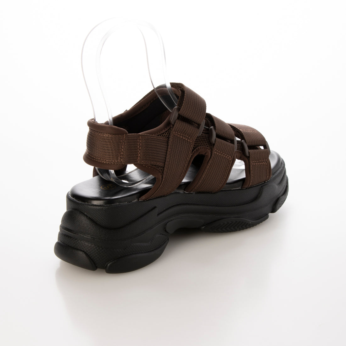 シューズインクローゼット Shoes in Closet -シュークロ- 軽量厚底 高反発クッションソール ベルクロ スポーツサンダル 7485 （ダークブラウン） ダークブラウン