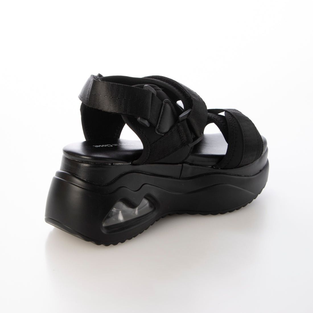 シューズインクローゼット Shoes in Closet -シュークロ- 厚底 ボリュームソール ベルクロ スポーツサンダル 2472 （ブラック） ブラック