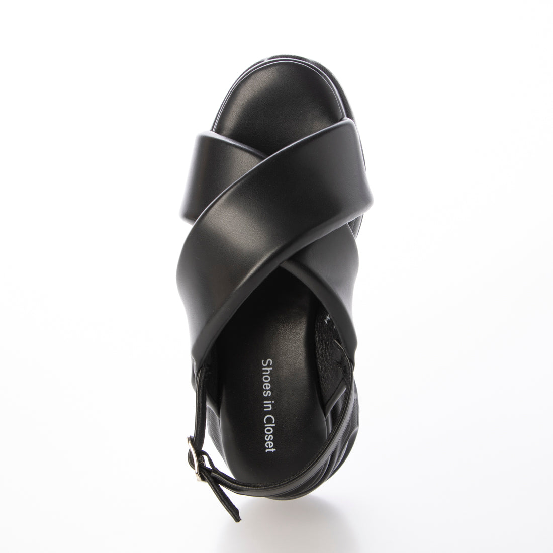 シューズインクローゼット Shoes in Closet -シュークロ- 厚底 ボリュームソール クロスベルト スポーツサンダル 2471 （ブラック） ブラック