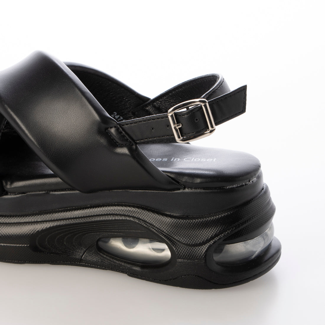シューズインクローゼット Shoes in Closet -シュークロ- 厚底 ボリュームソール クロスベルト スポーツサンダル 2471 （ブラック） ブラック