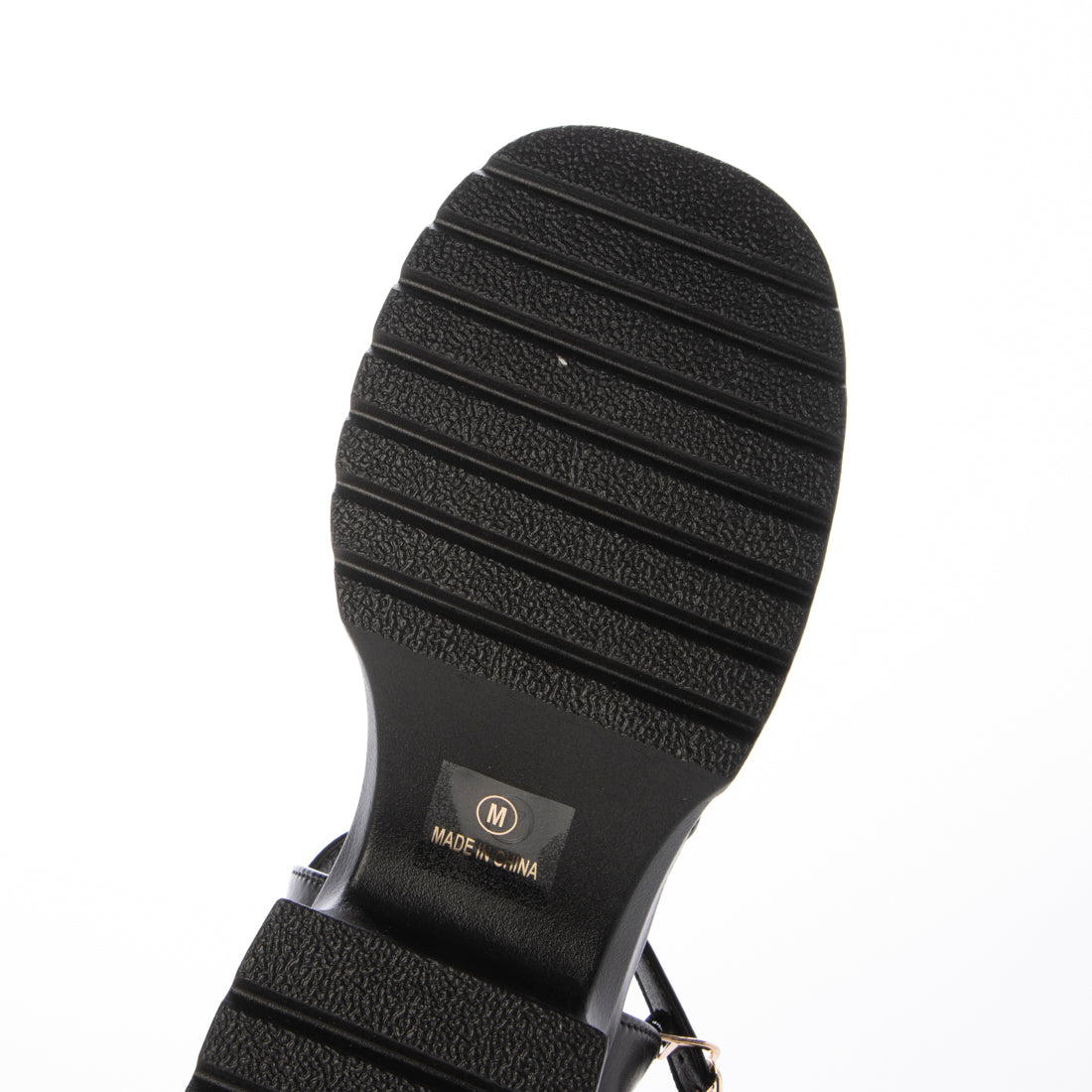 シューズインクローゼット Shoes in Closet -シュークロ- 軽量厚底 チャンキーヒール チュール フリル サンダル 5985 （ブラック） ブラック