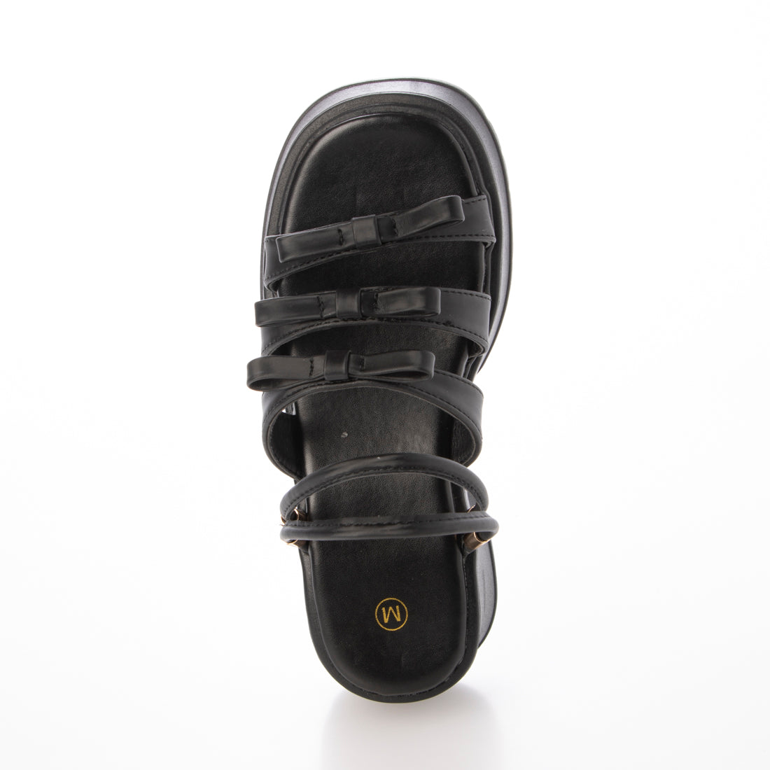 シューズインクローゼット Shoes in Closet -シュークロ- 軽量厚底 2WAY メニーリボン ヒール サンダル 5992 （ブラック） ブラック