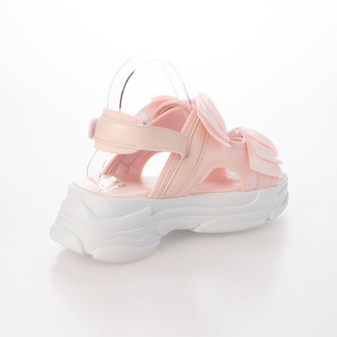 シューズインクローゼット Shoes in Closet -シュークロ- 軽量厚底 ボリュームソール ダブルリボン スポーツサンダル 5424 （ピンク） ピンク