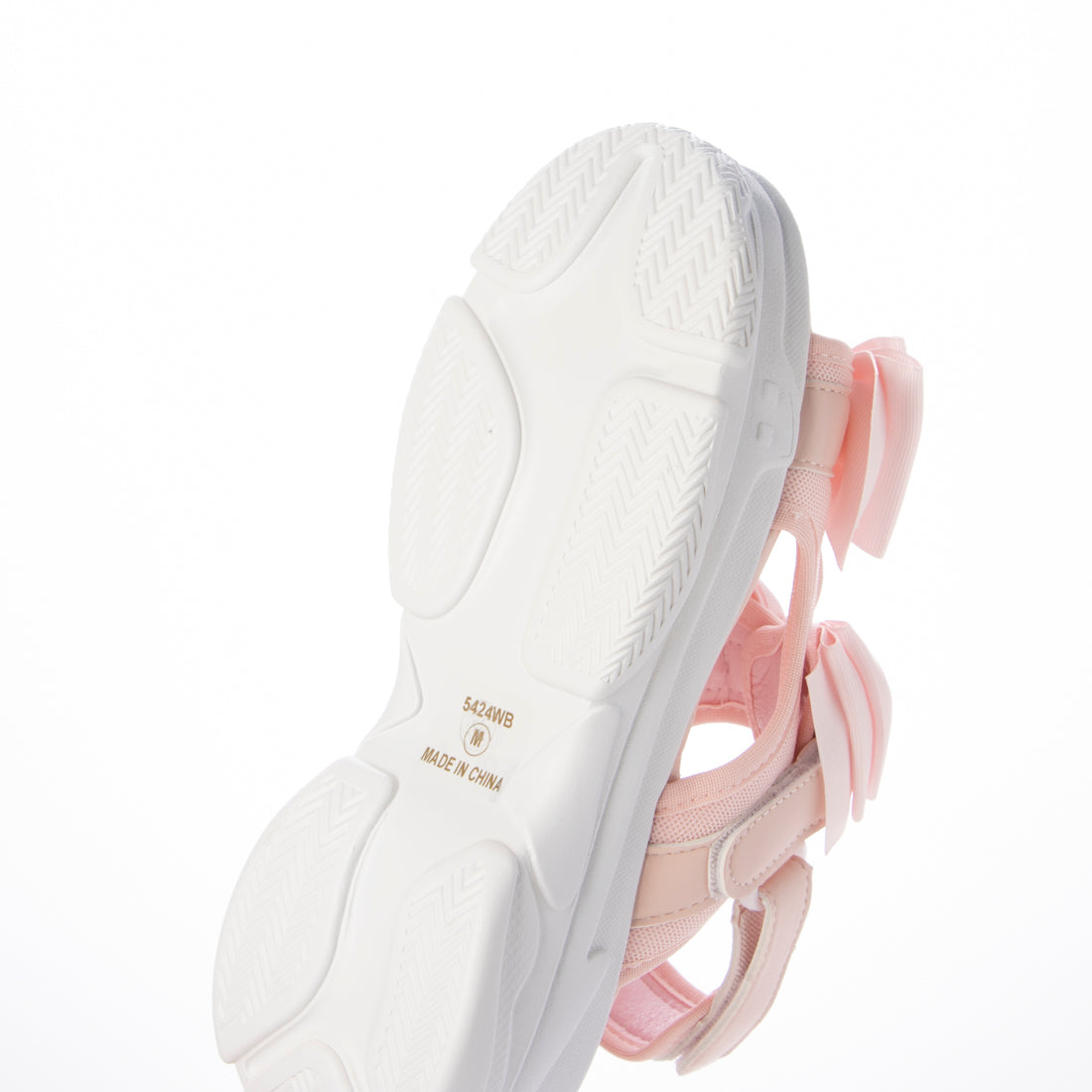 シューズインクローゼット Shoes in Closet -シュークロ- 軽量厚底 ボリュームソール ダブルリボン スポーツサンダル 5424 （ピンク） ピンク