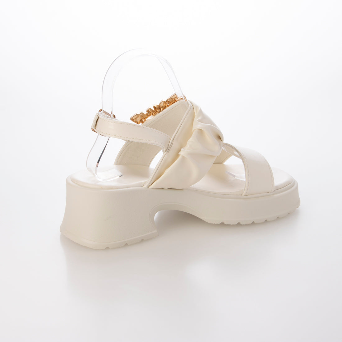 シューズインクローゼット Shoes in Closet -シュークロ- 厚底 ビジューバックル ヒールアップソール サンダル 5923 （ベージュ） ベージュ