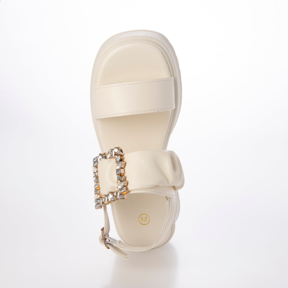 シューズインクローゼット Shoes in Closet -シュークロ- 厚底 ビジューバックル ヒールアップソール サンダル 5923 （ベージュ） ベージュ