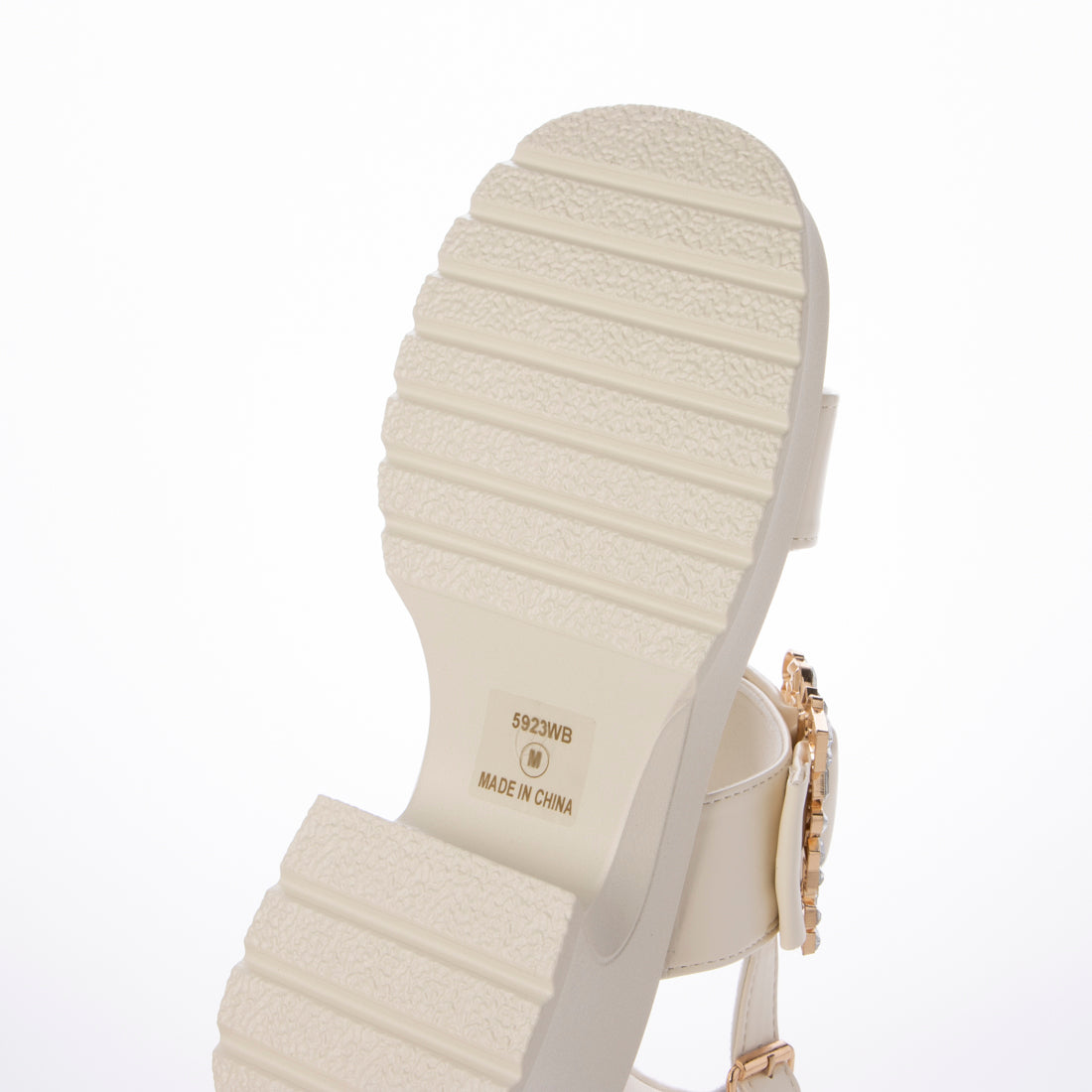 シューズインクローゼット Shoes in Closet -シュークロ- 厚底 ビジューバックル ヒールアップソール サンダル 5923 （ベージュ） ベージュ