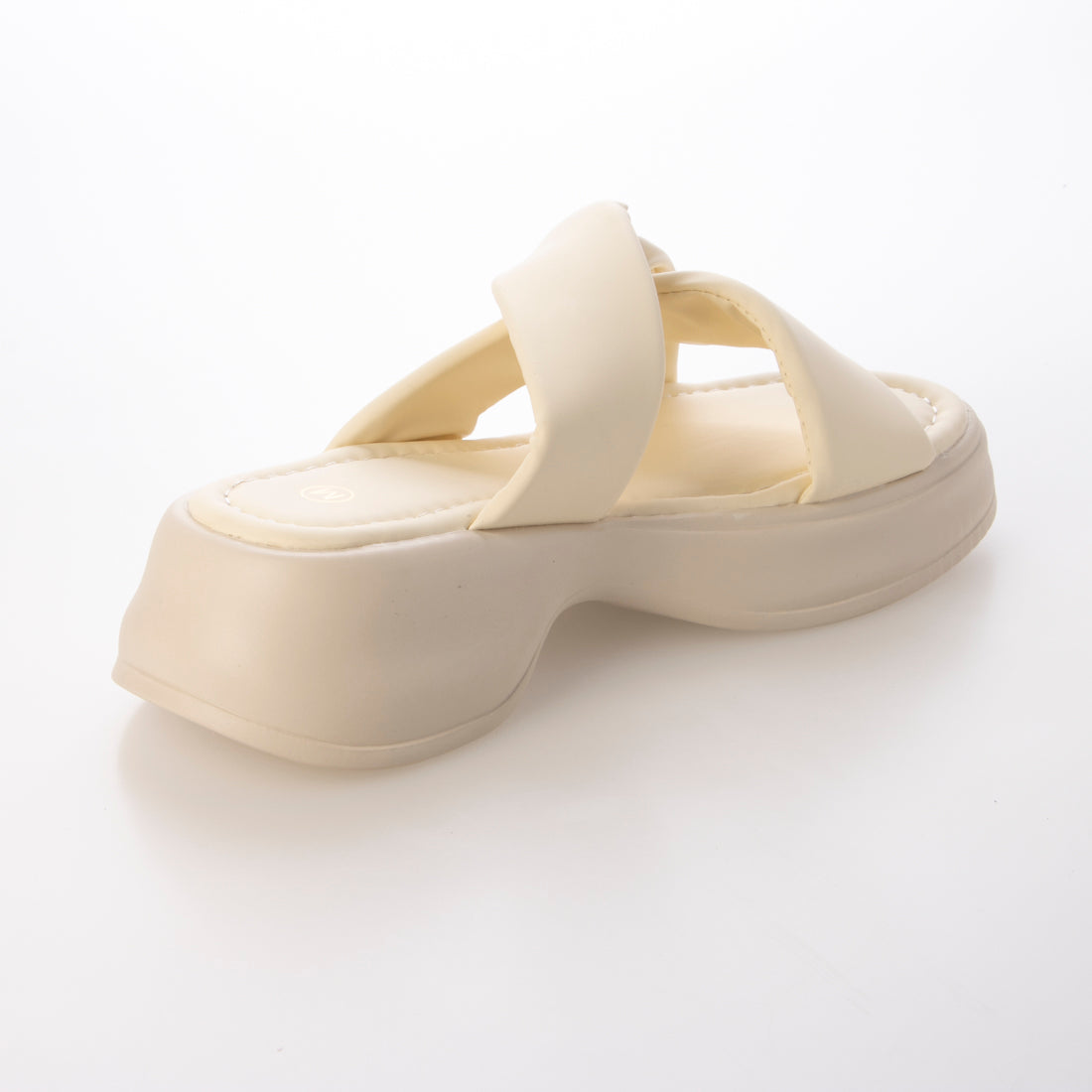 シューズインクローゼット Shoes in Closet -シュークロ- 超軽量厚底 サイド クロスベルト やわらか ミュール サンダル 5995 （アイボリー） アイボリー
