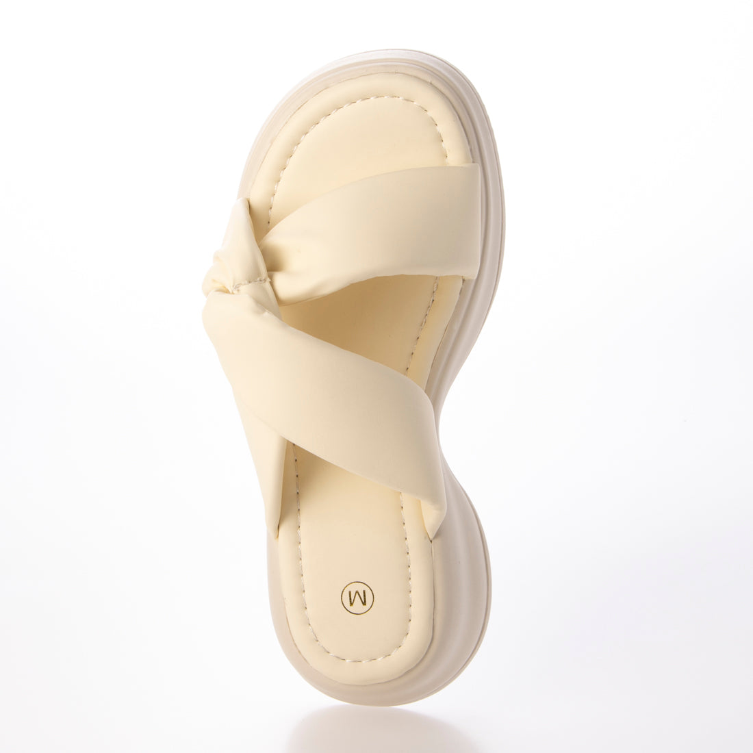 シューズインクローゼット Shoes in Closet -シュークロ- 超軽量厚底 サイド クロスベルト やわらか ミュール サンダル 5995 （アイボリー） アイボリー