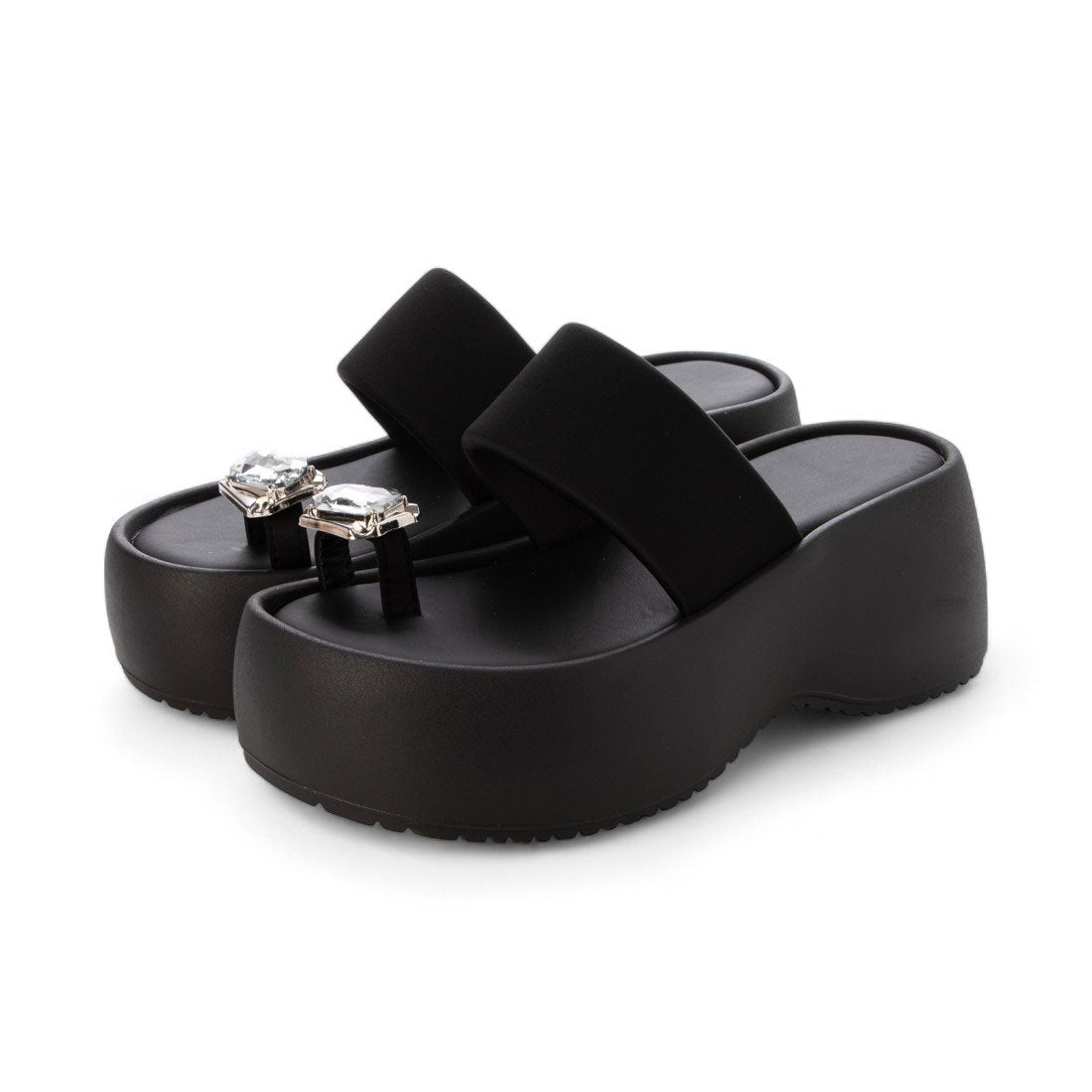 シューズインクローゼット Shoes in Closet -シュークロ- 厚底 ボリューム プラットフォーム サムリング トング サンダル 591 （ブラック） ブラック