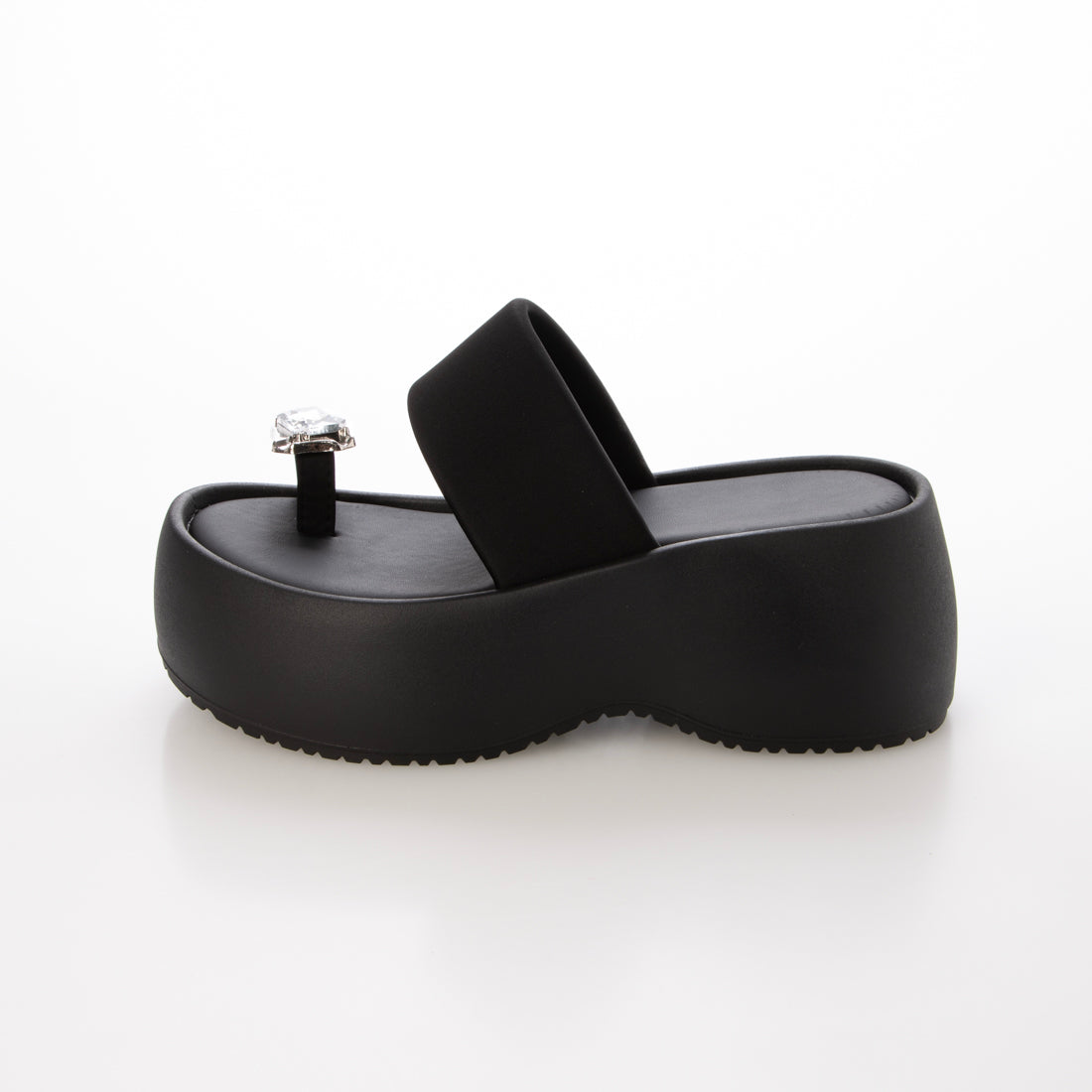 シューズインクローゼット Shoes in Closet -シュークロ- 厚底 ボリューム プラットフォーム サムリング トング サンダル 591 （ブラック） ブラック