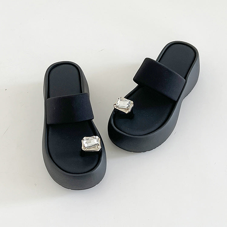 シューズインクローゼット Shoes in Closet -シュークロ- 厚底 ボリューム プラットフォーム サムリング トング サンダル 591 （ブラック） ブラック