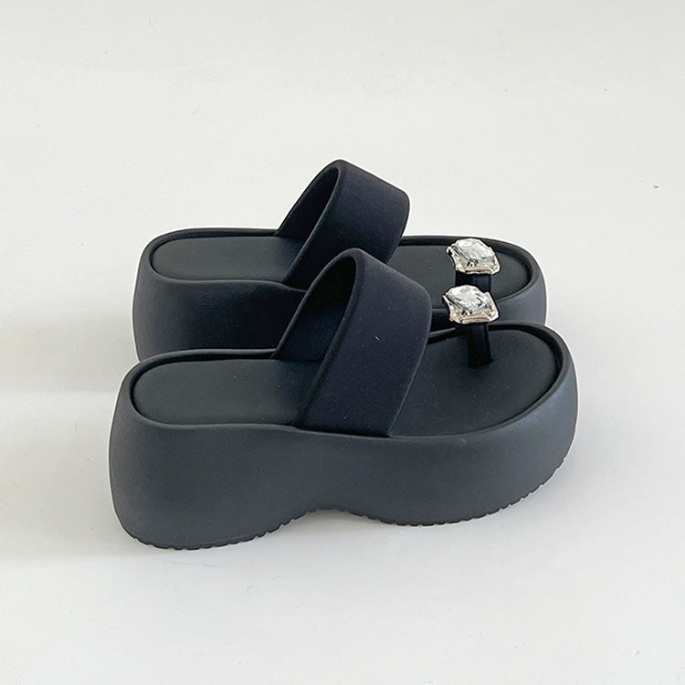 シューズインクローゼット Shoes in Closet -シュークロ- 厚底 ボリューム プラットフォーム サムリング トング サンダル 591 （ブラック） ブラック