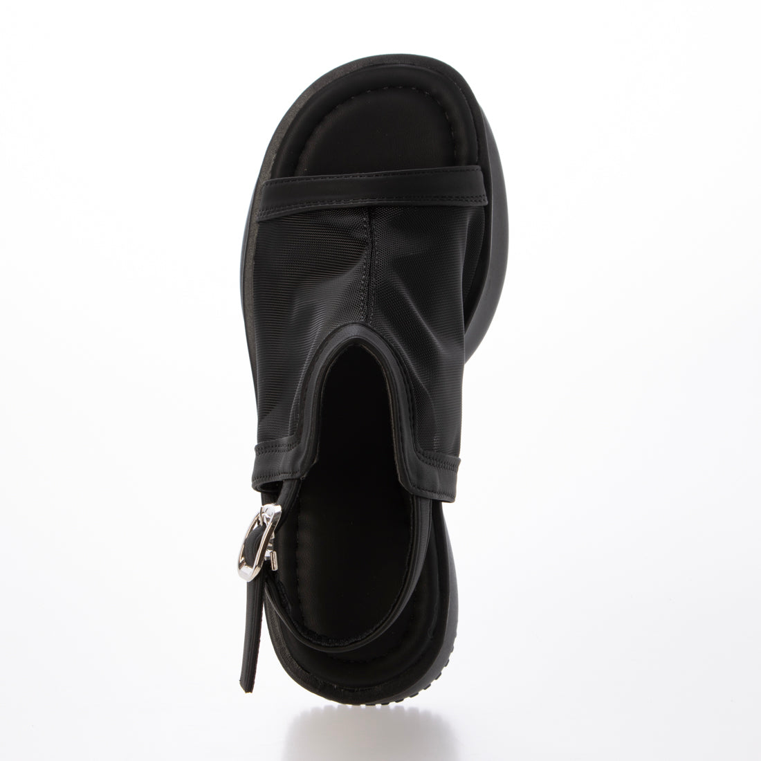 シューズインクローゼット Shoes in Closet -シュークロ- 軽量厚底 変型プラットフォーム やわらか バック ストラップ サンダル 581 （ブラック/レース） ブラック/レース