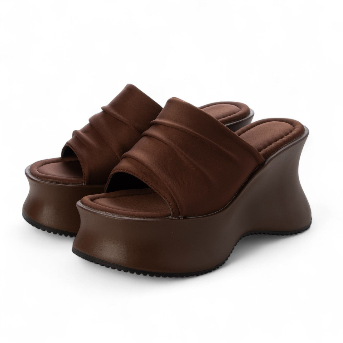 シューズインクローゼット Shoes in Closet -シュークロ- 軽量厚底 ボリューム 変型プラットフォーム ミュールタイプ サンダル 582 （ダークブラウン） ダークブラウン