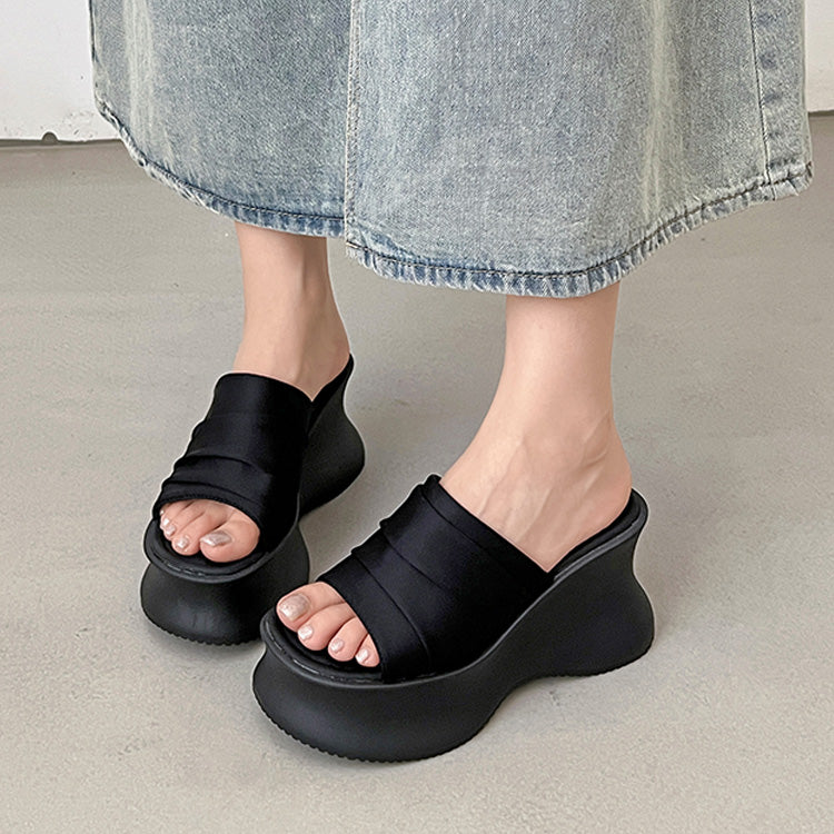 シューズインクローゼット Shoes in Closet -シュークロ- 軽量厚底 ボリューム 変型プラットフォーム ミュールタイプ サンダル 582 （ブラック） ブラック
