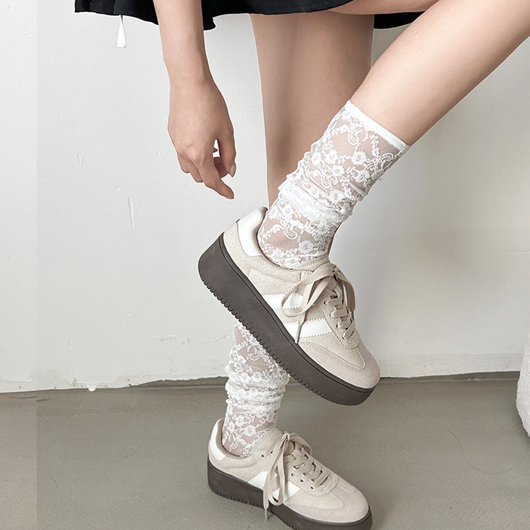 シューズインクローゼット Shoes in Closet -シュークロ- 軽量厚底 ベーシック ダブルライン スニーカー 2448 （ライトベージュ/スウェード） ライトベージュ/スウェード