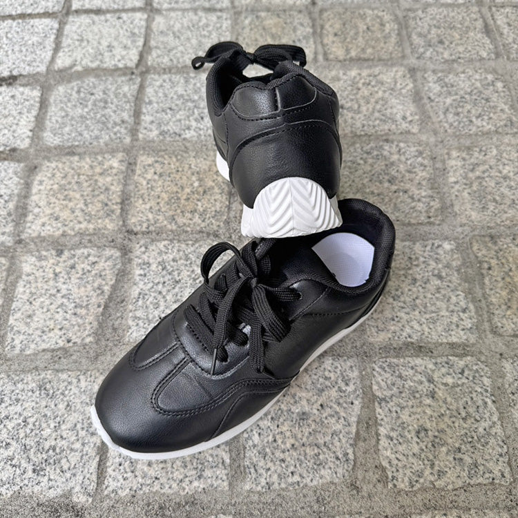 シューズインクローゼット Shoes in Closet -シュークロ- 軽量 フラットソール レースアップスニーカー 995 （ブラック） ブラック