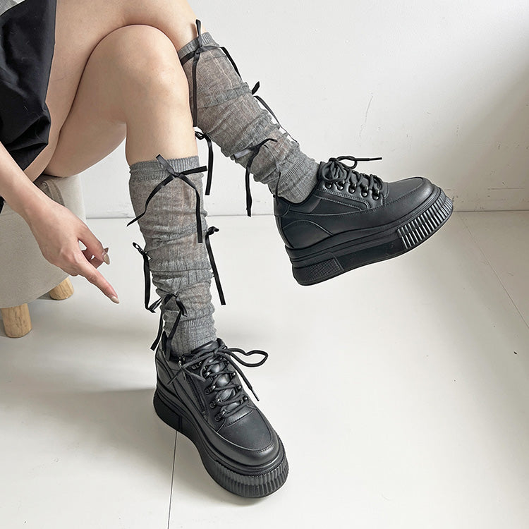 シューズインクローゼット Shoes in Closet -シュークロ- 厚底 プラットフォーム インヒール スニーカー5951 （ブラック/ブラック） ブラック/ブラック