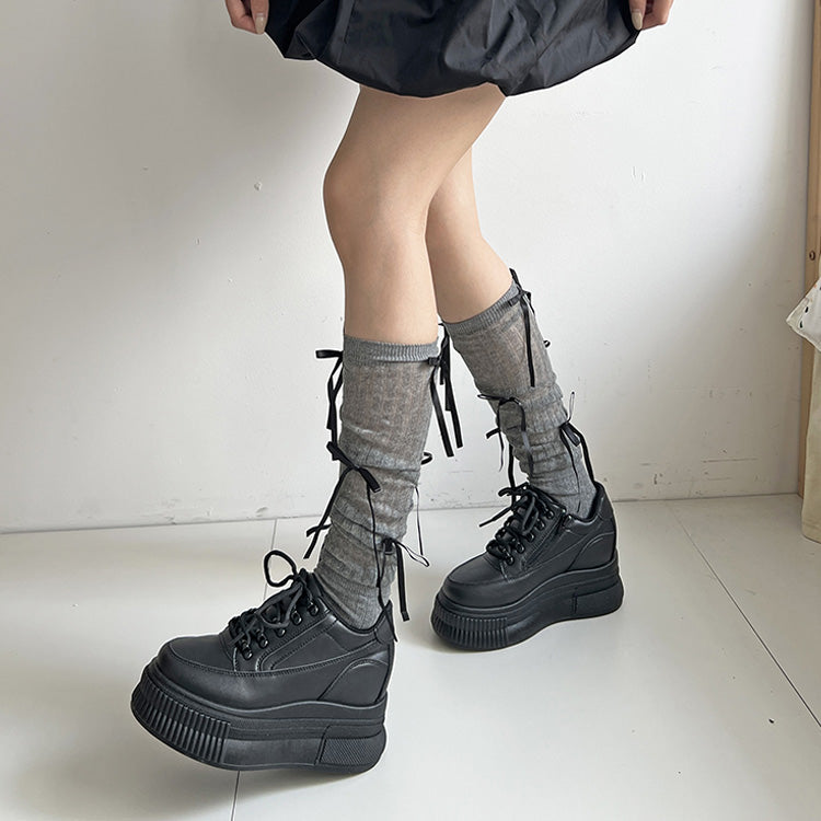 シューズインクローゼット Shoes in Closet -シュークロ- 厚底 プラットフォーム インヒール スニーカー5951 （ブラック/ブラック） ブラック/ブラック