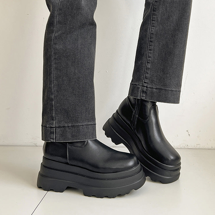 シューズインクローゼット Shoes in Closet -シュークロ- 厚底トリプルソール ストレッチ フィット ショートブーツ 2896 （ブラック） ブラック