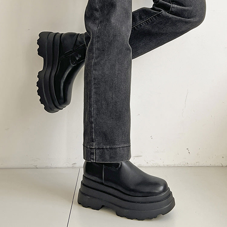 シューズインクローゼット Shoes in Closet -シュークロ- 厚底トリプルソール ストレッチ フィット ショートブーツ 2896 （ブラック） ブラック