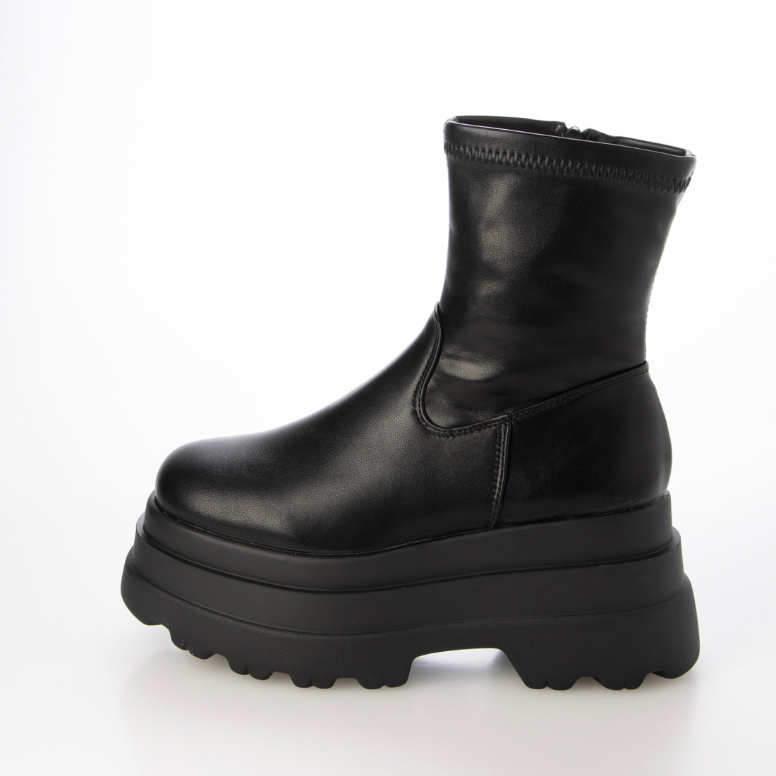 シューズインクローゼット Shoes in Closet -シュークロ- 厚底トリプルソール ストレッチ フィット ショートブーツ 2896 （ブラック） ブラック