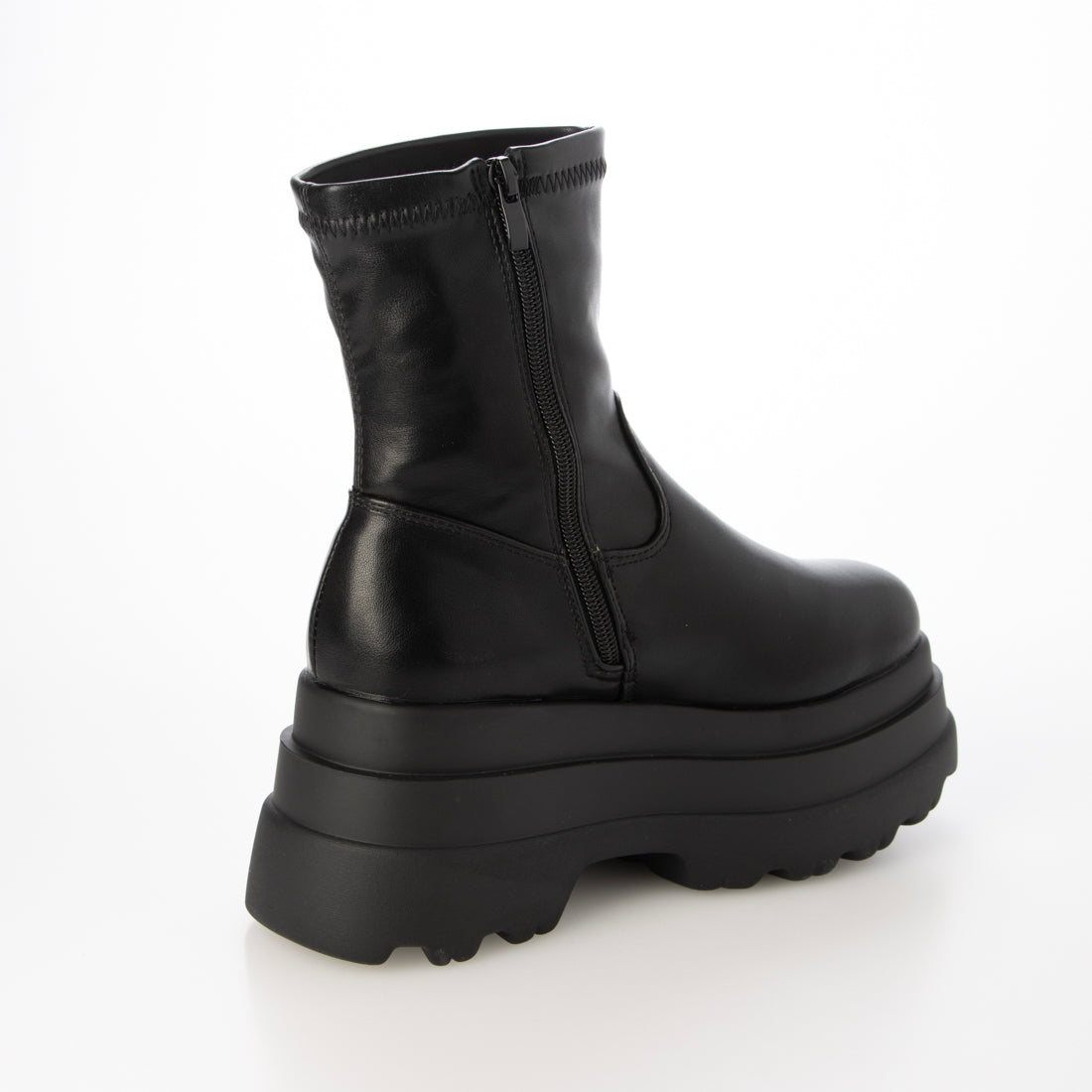 シューズインクローゼット Shoes in Closet -シュークロ- 厚底トリプルソール ストレッチ フィット ショートブーツ 2896 （ブラック） ブラック