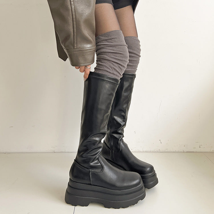 シューズインクローゼット Shoes in Closet -シュークロ- 厚底トリプルソール ストレッチ フィット ロング ブーツ 2895 （ブラック） ブラック