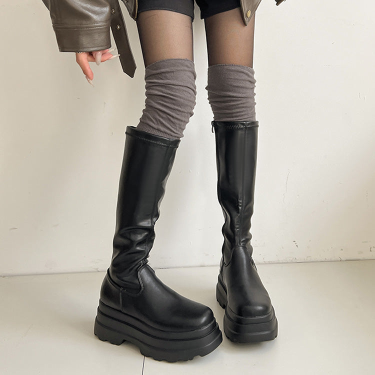 シューズインクローゼット Shoes in Closet -シュークロ- 厚底トリプルソール ストレッチ フィット ロング ブーツ 2895 （ブラック） ブラック