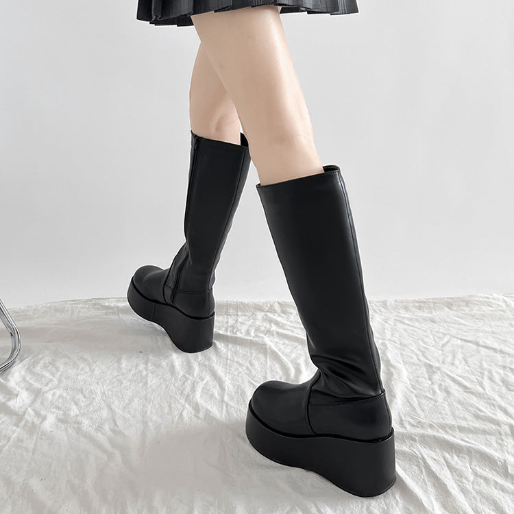 シューズインクローゼット Shoes in Closet -シュークロ- 厚底 プラットフォーム  ロングブーツ 2644 （ブラック） ブラック