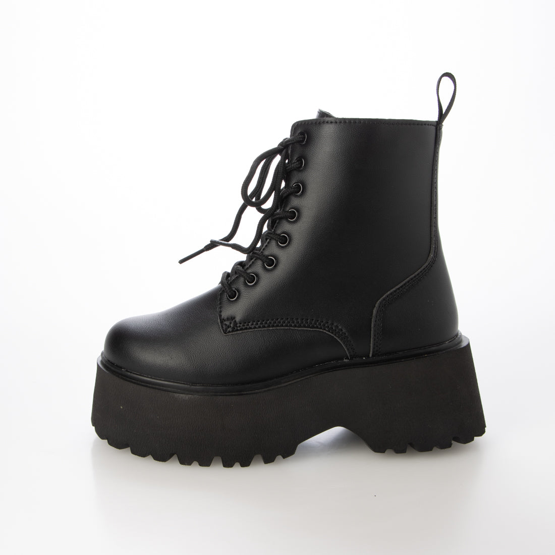 シューズインクローゼット Shoes in Closet -シュークロ- 軽量厚底 プラットフォーム シンプル レースアップ ブーツ 2459（ブラック） ブラック