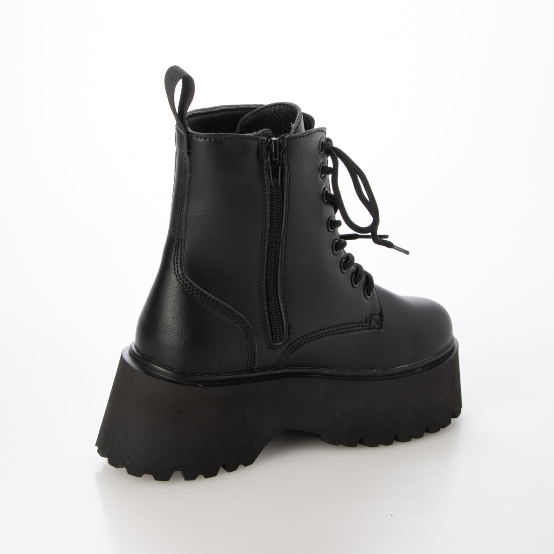 シューズインクローゼット Shoes in Closet -シュークロ- 軽量厚底 プラットフォーム シンプル レースアップ ブーツ 2459（ブラック） ブラック
