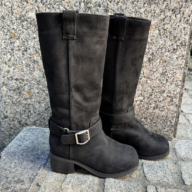シューズインクローゼット Shoes in Closet -シュークロ- シンプル ベルト ロングブーツ 2469 （ブラック） ブラック