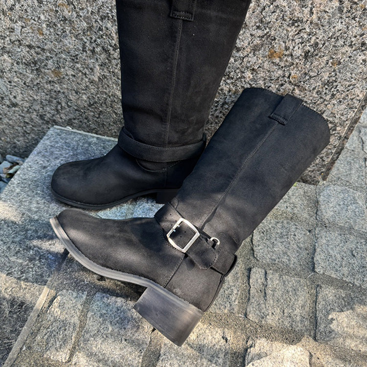 シューズインクローゼット Shoes in Closet -シュークロ- シンプル ベルト ロングブーツ 2469 （ブラック） ブラック