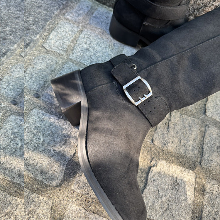 シューズインクローゼット Shoes in Closet -シュークロ- シンプル ベルト ロングブーツ 2469 （ブラック） ブラック