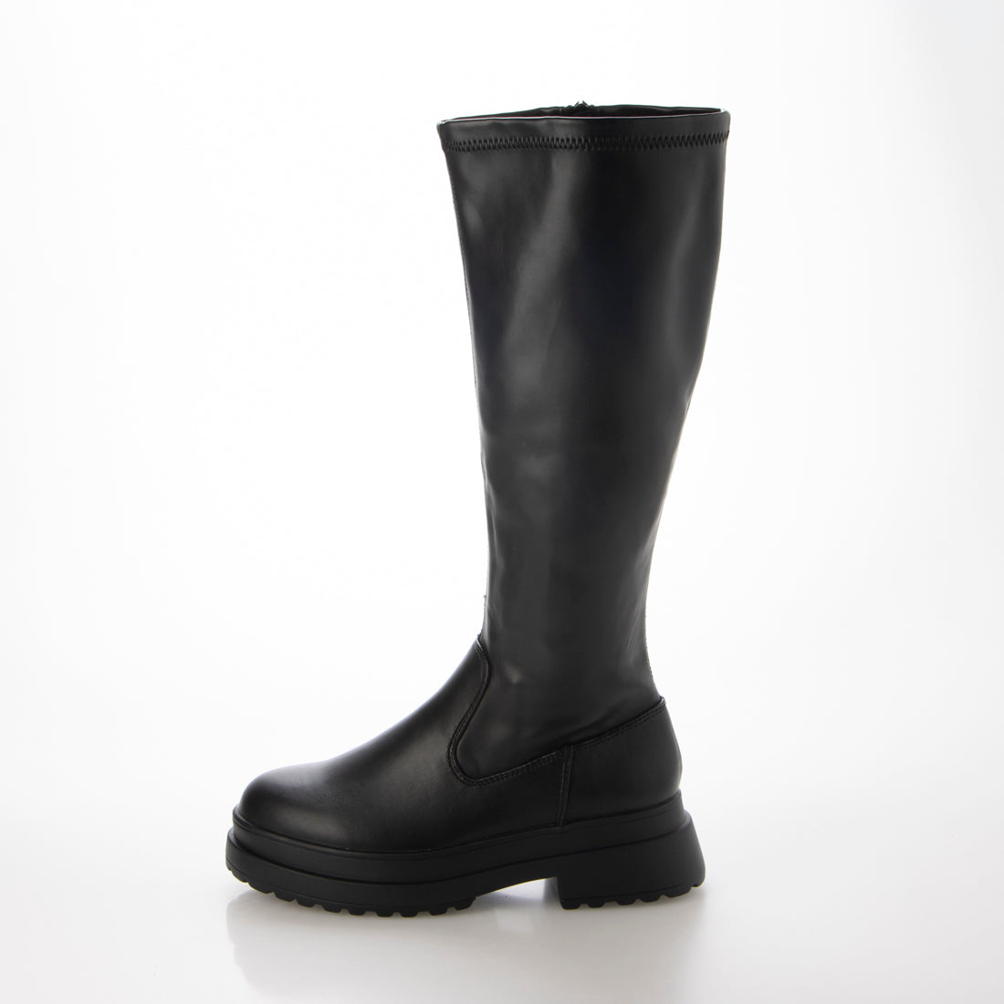 シューズインクローゼット Shoes in Closet -シュークロ- 厚底2段ソール ヒールアップ ストレッチ ロングブーツ 1846 （ブラック） ブラック