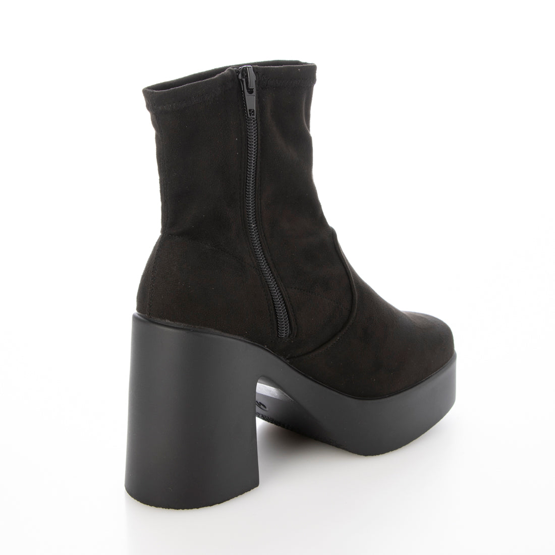 シューズインクローゼット  Shoes in Closet -シュークロ- 厚底 チャンキーヒール スタイリッシュ ショートブーツ 1847 （ブラック/スエード） ブラック/スエード