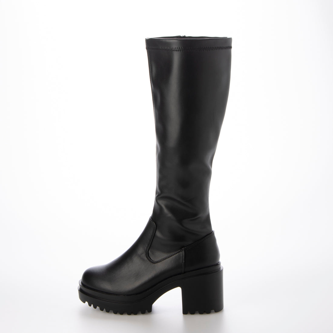 シューズインクローゼット  Shoes in Closet -シュークロ- 厚底 ヒールアップ プレーンストレッチ ロングブーツ 1879 （ブラック） ブラック