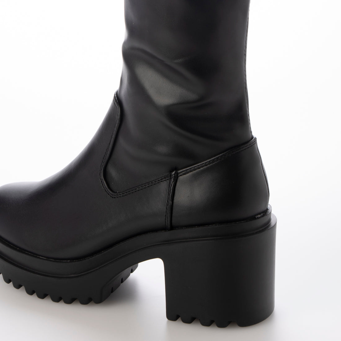 シューズインクローゼット  Shoes in Closet -シュークロ- 厚底 ヒールアップ プレーンストレッチ ロングブーツ 1879 （ブラック） ブラック