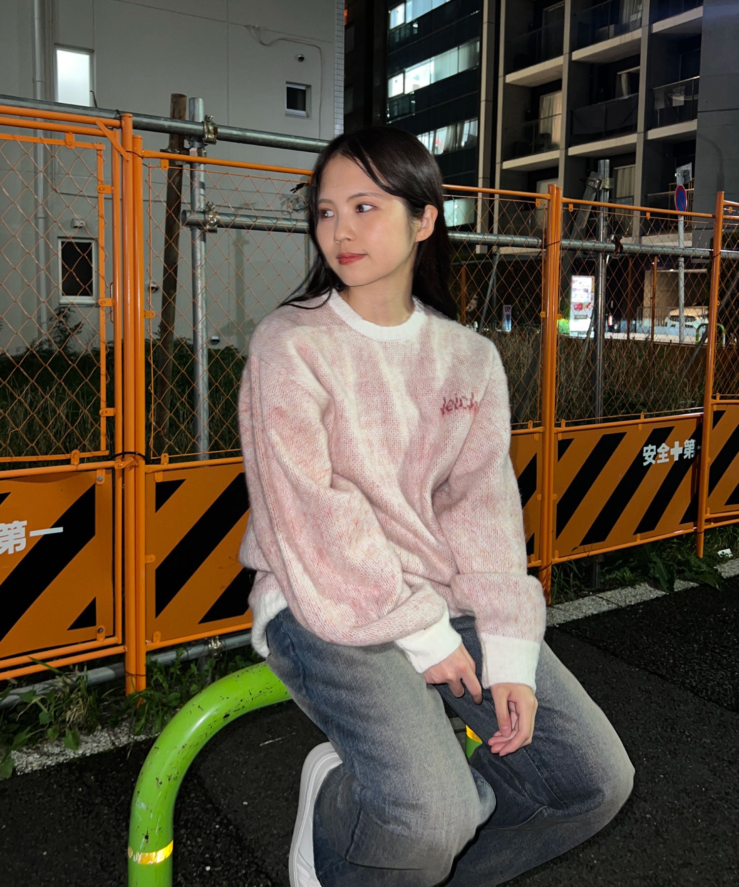 ソラ :SoLA 【tairin】ロゴシャギーニット （White） White