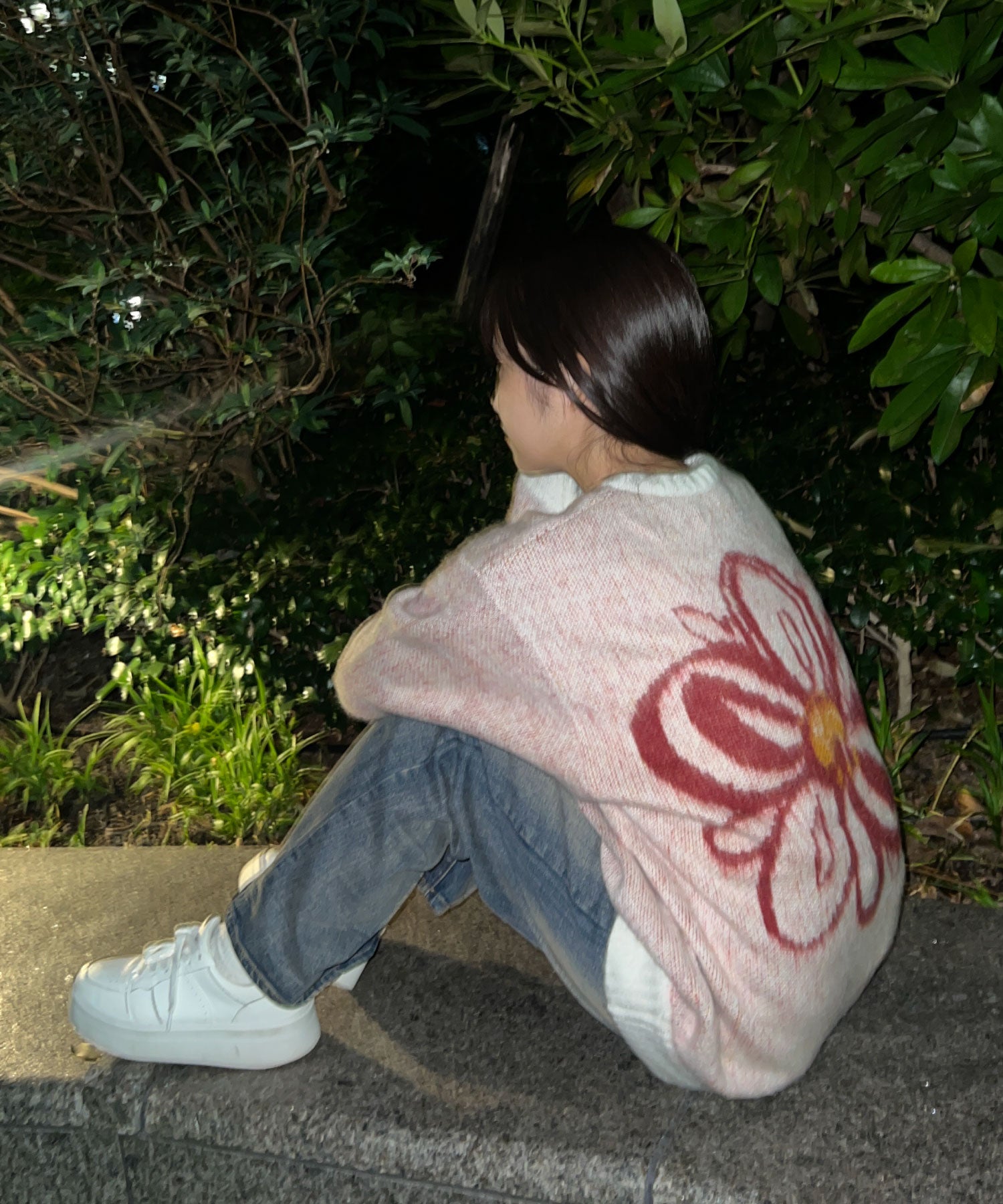 ソラ :SoLA 【tairin】ロゴシャギーニット （White） White