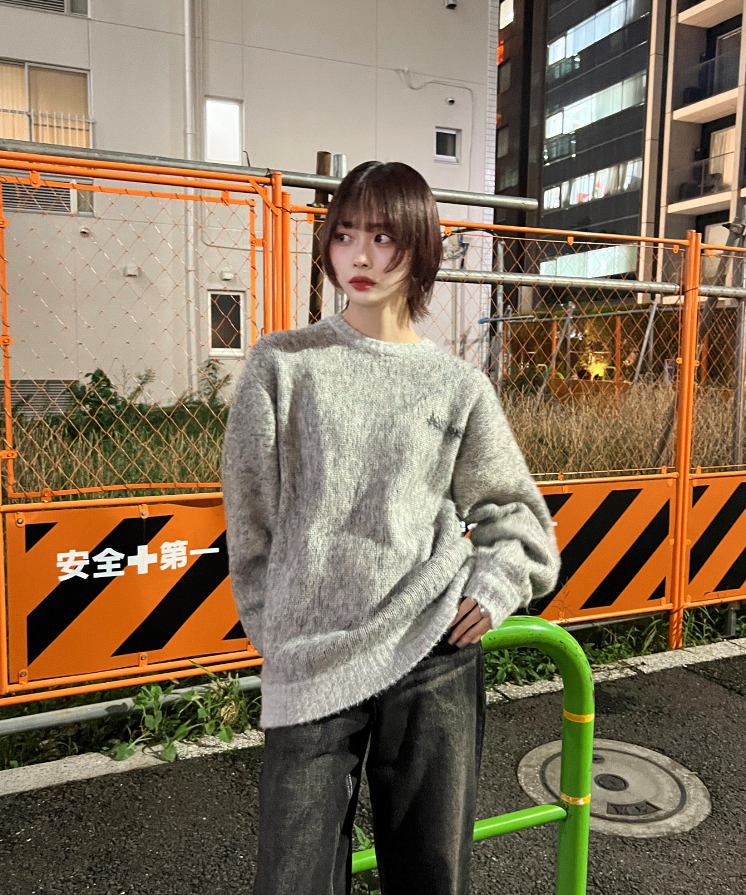 ソラ :SoLA 【tairin】ロゴシャギーニット （gray） gray