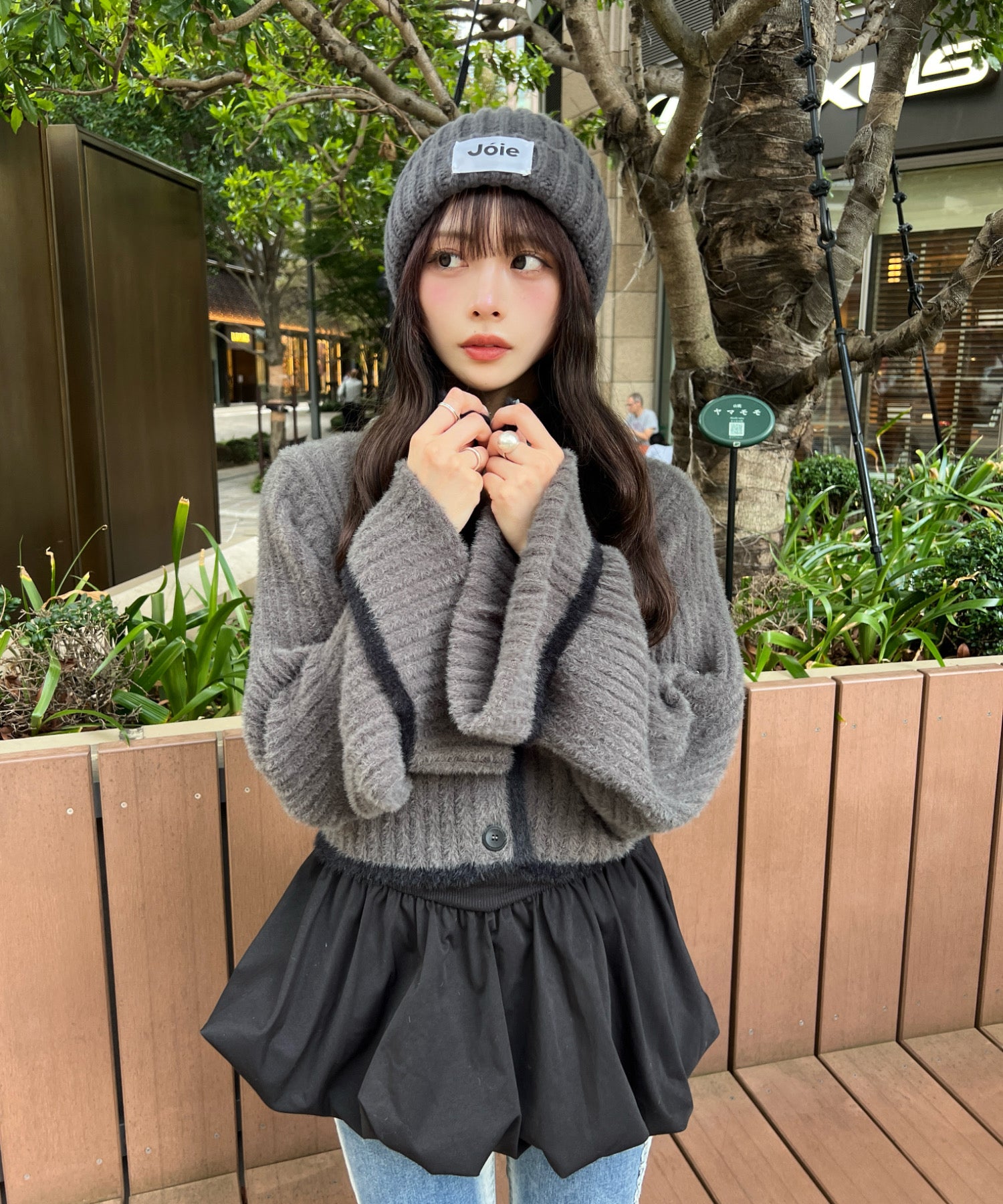 ソラ :SoLA スタンドアンサンブルニット【sw_718】 （charcoal gray） charcoal gray