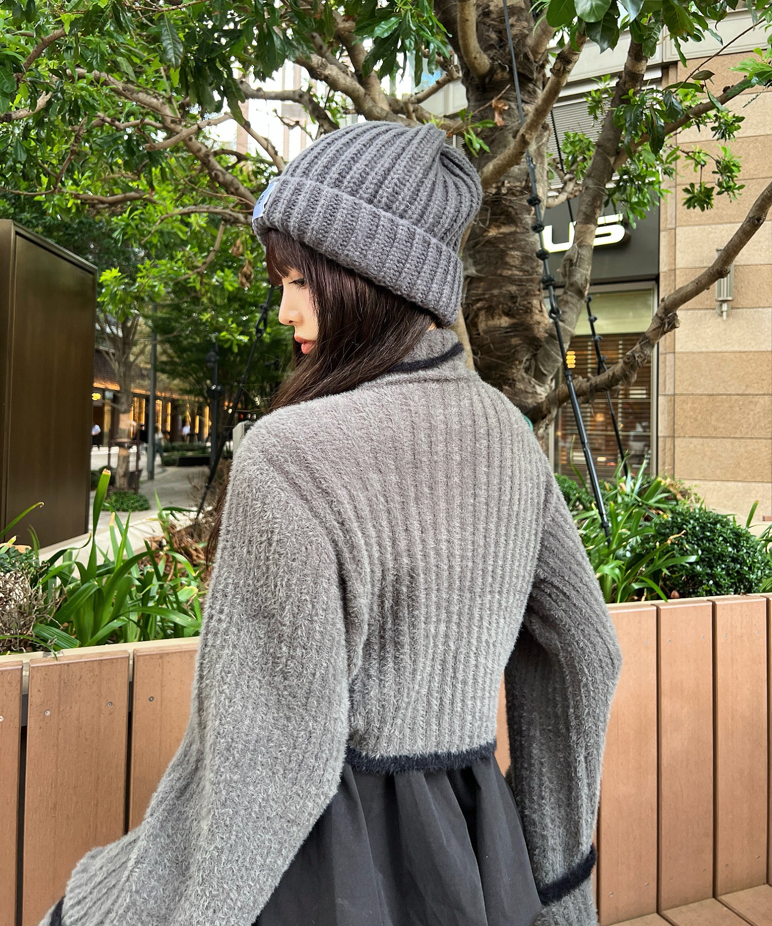 ソラ :SoLA スタンドアンサンブルニット【sw_718】 （charcoal gray） charcoal gray